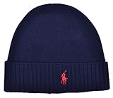 Ralph Lauren Gorro de punto Fold Over Hat de lana, talla única, color azul