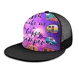 Inaayayi Gorra de béisbol con Frases de campista de Estilo Retro, de Malla, para Hombres y Mujeres, Ajustable, Color Negro