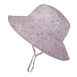 LACOFIA Sombrero de Sol para bebé niña Ajustable Gorro Verano de Pescador para niñas ala Ancha para Exteriores/natación/Playa/Piscina 3-7 años