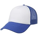 Lipodo Gorra de Malla rapera años 70 Mujer/Hombre - Gorra de Camionero 100% poliéster - Gorra de béisbol en Talla única (55-60 cm) - Azul Royal