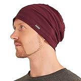 Gorra Ligera Verano para Mujer - Gorro de Hombre Slouchy Beanie Slouch 100% algodón Sombrero Elastico Color Vino