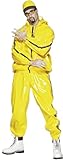 Smiffys-21843L Traje de Rapero, Amarillo, PVC, con Chaqueta con Capucha, Pantalones y Gorro, Color, L - Tamaño 42'-44' (21843L)