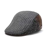 Sombrero de Punto cálido Casual para Hombre otoño e Invierno Inglaterra Gorra de Contraste de Moda de Mediana Edad y anciana