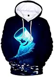 FLYCHEN Sudadera para Niños Estilo 3D Impresión Gráfica Sonido Eléctrico Cool Manga Larga Suéter Adolescentes Pullover- Negro - M