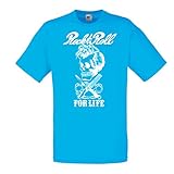 lepni.me Camisetas Hombre Rock and Roll For Life - 1960s, 1970s, 1980s - Banda de Rock Vintage - Musicalmente - Vestimenta de Concierto (Medium Azul Multicolor)