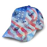 Gorra de béisbol American Wildlife Wolf Moon con Bandera de Estados Unidos, Unisex, 3D, Hip Hop, con Visera Plana, Gorra de béisbol, Color Negro