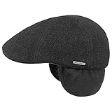 Stetson Gorra con Orejeras Texas Wool Hombre - de Lana Gorro Ivy Visera, Orejeras, Forro, Forro otoño/Invierno - L (58-59 cm) Antracita