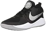 Nike Team Hustle D 9 (GS), Basketball Shoe, Black/Metallic Silver-Wolf Grey-White, 40 EU