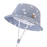 DRESHOW Unisexo Bebé Niña Niño Sombrero de Sol Verano Algodón Ajustable Pescador Gorra Protección de Sol Anti UV Para Exteriores/Natación/Playa/Piscina UPF 50+