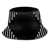 Geo Black Fisherman's Hat Sombrero de Copa Plana Transpirable Sombreros Unisex Moda Sun Hat Verano