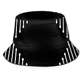 Geo Black Fisherman's Hat Sombrero de Copa Plana Transpirable Sombreros Unisex Moda Sun Hat Verano