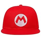 Mario Venta al por mayor de Mario bordado de costura gorra de béisbol para niña pequeña Cosplay sombrero plano informal Hip Hop viaje sombrero para el sol al aire libre