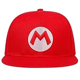 Mario Venta al por mayor de Mario bordado de costura gorra de béisbol para niña pequeña Cosplay sombrero plano informal Hip Hop viaje sombrero para el sol al aire libre