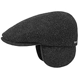 Stetson Gorra Plana con Orejeras Kent Wool, Hombre Gorra chata con Cachemira - otoño/Invierno - Gorra con Visera Antracita L (58-59 cm)