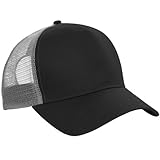 Beechfield – Gorra con paneles de red – para hombre, Nero/Grigio chiaro, talla única