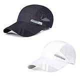 TAGVO Gorra de béisbol de Malla Deportiva, Paquete de 2 Malla Transpirable de Verano Gorras de Sol de béisbol de Secado rápido Gorra de Visera ejecutiva Unisex con Cierre de Hebilla Ajustable