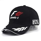 VIIMON Hombres de Fórmula 1 Gorras de Béisbol Negro F1 3D Bordado Sombreros Motociclismo Racing Gorras Ajustable Deportes Al Aire Libre Sombrero de Sol Gorro