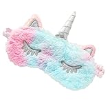 Zonster Cubierta del Ojo De Kawaii Unicornio Sueño Felpa con Los Ojos Vendados Visera para Dormir Adolescentes Mujeres De Muchachas Plano Recorrido Siesta Noche