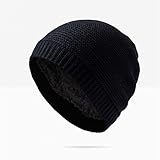 Chickwin Gorro de Punto Suave y Cómodo Talla única – Tejido Acrílico Cálido Ideal para el Invierno - Unisex –para Hombre y Mujer-Invierno Caliente Tejido Unisex (Negro)