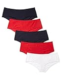 Marca Amazon - Iris & Lilly Culotte Mujer, Pack de 5, Multicolor (Night Sky/Scarlet Sage/White), M, Label: M