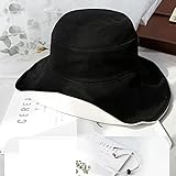 AMZOLNE Sombrero de Pescador Sombrero de Verano de   Doble Cara para el Sol Sombrero para el Sol protección Solar-Negro + Beige_M (56-58cm)
