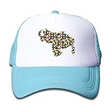 Trushop Boy's Girl'S Venezuela Map Colorful Mesh Baseball Cap Kid's Adjustable Trucker Hat Sky Blue Gorra de Beisbol