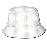 Acuarela Little White Daisy Fisherman's Hat Sombrero de Copa Plana Transpirable Sombreros Unisex Moda Sun Hat Verano
