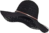 Gorros Sombrero De Mujer Slouch Sombrero Protector Brillo Ocasional Ancho Solar Sombrero De Verano Sombrero De Paja Sombrero De Playa Arco Sombrero De Mujer Gorras (Color : Negro, Size : One Size)