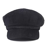 HOUJHUS Casquillo de la Boina Moda de otoño e Invierno Clásico Retro Lana de algodón Gorra Octogonal de los Hombres Sombrero del Pintor Ocasional Periódico Niño Arte (Color : Negro, Size : 56-58CM)