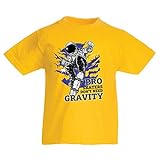 Camisas para niños Pro Skaters Don't Need Gravity - Refranes del Skateboard, me Encanta Patinar (14-15 Years Amarillo Multicolor)