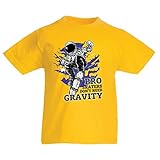 Camisas para niños Pro Skaters Don't Need Gravity - Refranes del Skateboard, me Encanta Patinar (14-15 Years Amarillo Multicolor)