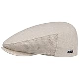 Lipodo Gorra de Lino Mesh Hombre - Made in Italy algodón Gorro Planos con Visera, Forro, Forro Primavera/Verano - 58 cm Beige