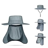 AMZOLNE Sombrero de Pescador para Hombre, Protector Solar, Sombrero de Pesca, sombrilla, Gris, Talla única