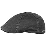 Stetson Flatcap Level para Hombre - Gorra Plana con algodón - Gorra de Hombre con protección UV 40+ - Gorra en Look Retro - Gorra Plana Verano/Invierno - Flat Cap Negro XL (60-61 cm)