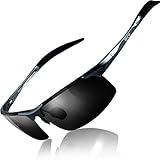 Duco Gafas de sol deportivas polarizadas para hombre con ultraligero y marco de metal irrompible, 100% UV400-8177S (Gunmetal/Gris)