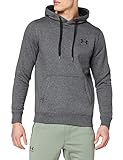 Under Armour Rival Fitted Pull Over, sudadera con capucha Hombre, gris (Carbon Heather/Black (090)), S