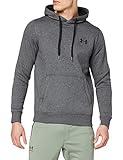 Under Armour Rival Fitted Pull Over, sudadera con capucha Hombre, gris (Carbon Heather/Black (090)), S