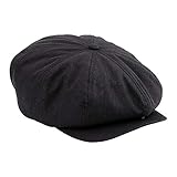 Beechfield - Gorra clásica modelo Newsboy para hombre (L/XL/Negro)