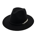 Mujeres Chicas Modernos Otoño Invierno Retro Sombreros Fedora Sombreros Trilby Negro