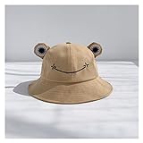 JWGD 2020 Protección Bucket Hat Panamá para Madre y niños Sombrero Plano Gorra Top Sombrero de Sol Verano Hop Hop Gorra (Color : Khaki, Talla : Adult 56 58cm)
