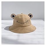 JWGD 2020 Protección Bucket Hat Panamá para Madre y niños Sombrero Plano Gorra Top Sombrero de Sol Verano Hop Hop Gorra (Color : Khaki, Talla : Adult 56 58cm)