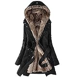 ZODOF Abrigo de Invierno，Forro de Piel para Mujer Abrigo para Mujer Invierno Cálido, Mujer Invierno Abrigo Militar con Capucha Chaqueta de Acolchado Anorak Jacket Outwear Coats