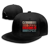 DAIAII Hombre Mujer Gorras de béisbol, Eat Sleep BMX Repeat Women's Men's Adjustable Plain Baseball Cap Dad Hat