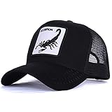 Gorra de Beisbol Gorra De Béisbol De Moda para Mujer, Gorra De Malla De Verano, Ajustable para Hombres, Bordado Animal Snapback, Gorra De Hip Hop, Gorra De Algodón Informal, Gorra De Papá Negro