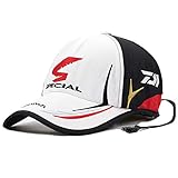 VIIMON 100% Algodón Cap Adultos Hombres Gorra de Pesca Ajustable Sombrero Daiwa Sombrilla Deporte Béisbol Sombrero Al por Mayor 55-60 cm (Color : White)