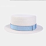 W.Z.H.H.H Sombrero Sombrero de Mujer Dama Plana Top Xiaoyang Top Hat Sombra de protección Solar Sombrero de Paja Playa Gorras de Moda (Color : White, Size : M)