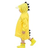 enbihouse Chubasquero para niños, Capa de Lluvia de Dibujos Animados para niños Chaqueta de Lluvia al Aire Libre con Forma de Dinosaurio para niños o niñas (L)