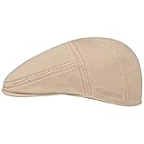 Stetson Paradise Cotton Gorra Plana Hombre - Gorra Plana con protección UV 40 - Gorra de Hombre de algodón - Gorra Plana Verano/Invierno - Beige S (54-55 cm)