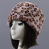 Lamcomt Ht3451 mujeres sombrero de invierno leopardo faux piel sombrero damas grueso cálido invierno crullies gorros hembra bombardero sombrero plano superior ruso sombrero