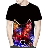 SSBZYES Camiseta para Hombre Camiseta De Verano De Manga Corta para Hombre Camiseta De Gran Tamaño para Hombre Camiseta con Estampado De Lobo para Hombre Camiseta Holgada De Manga Corta con Cuello